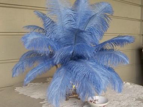 SOFT BLUE OSTRICH DRAB FEATHERS 14-16''